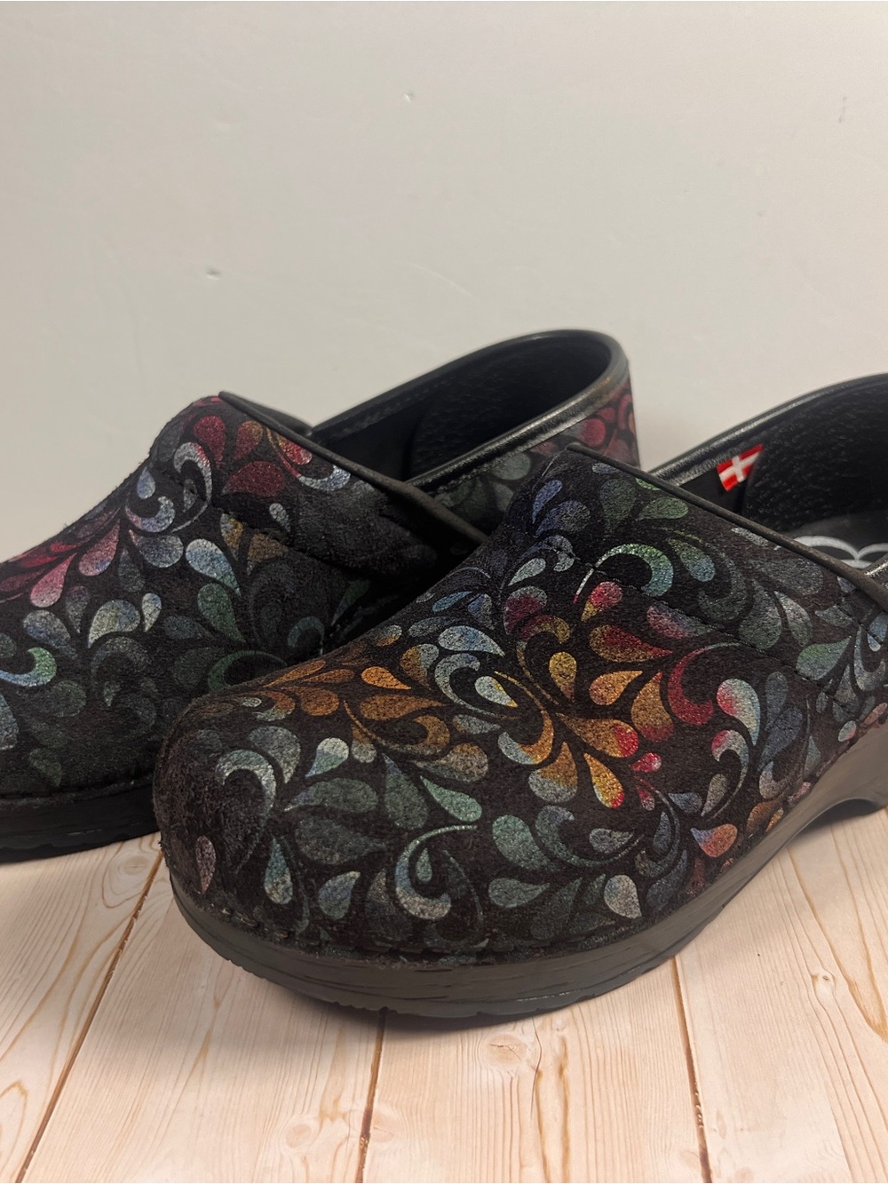 Sanita Plume Floral Suede Professional Clogs EU 39 Multicolor